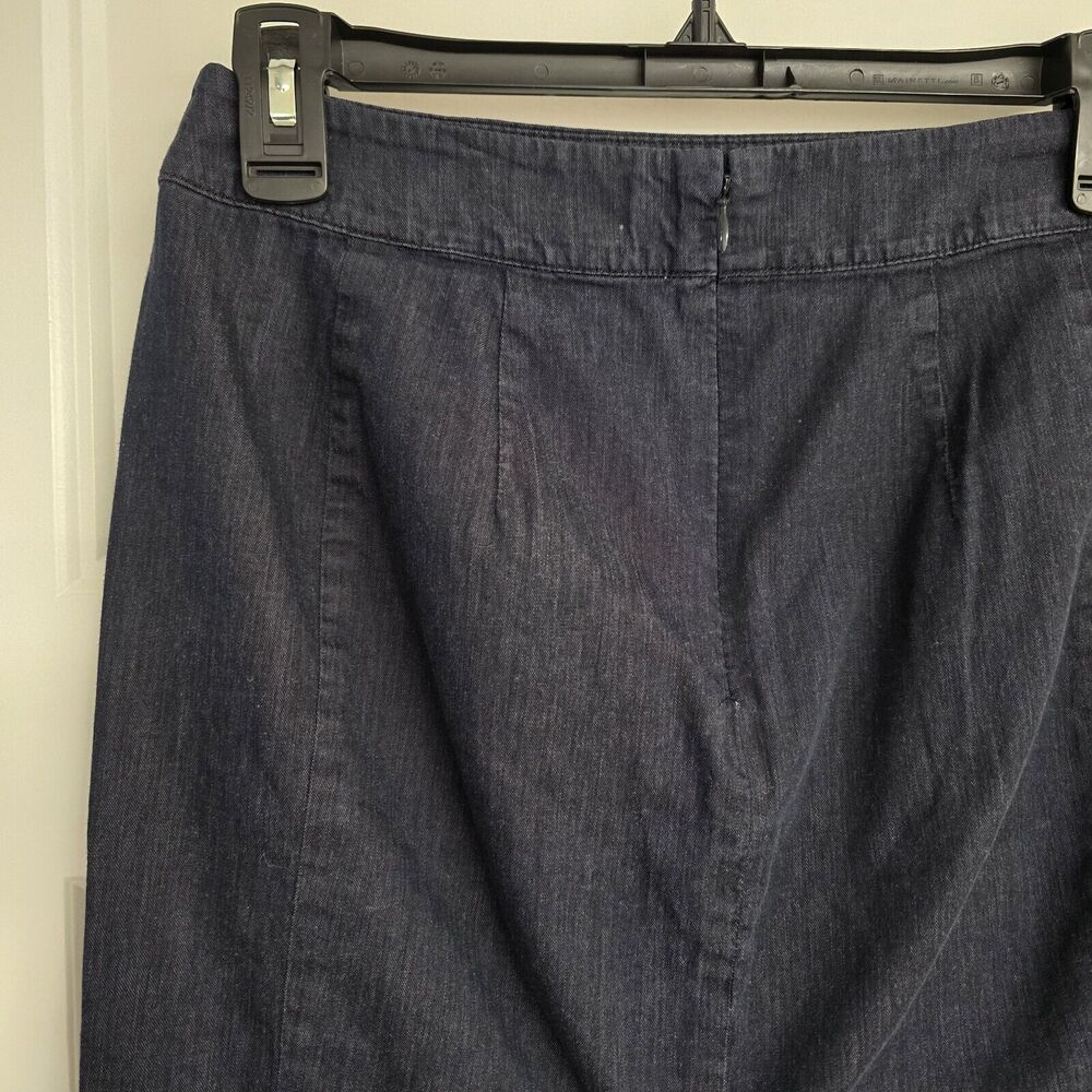 Women's LOFT Dark Chambray Mini Short Pencil Skirt | Size 2 Petite - Picture 4 of 7